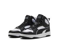 Sneaker PUMA "RBD BREAK MID", Herren, Gr. 42, schwarz-weiß (puma weiß, puma schwarz, puma weiß), Leder, mehrfarbig, Schuhe Sneaker, knöchelhoch, mit Gummilaufsohle, Obermaterial aus Leder (61813917-42