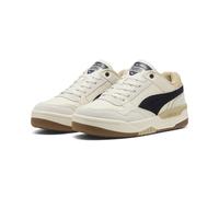 Sneaker PUMA "Rebound Retro Sneakers Erwachsene", Herren, Gr. 37,5, frosted ivory new navy toasted almond weiß blau beige, Obermaterial: Textil, Synthetik, Kuhleder. Futter: Textil. Innensohle: Textil