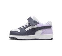 Sneaker PUMA "REBOUND SLAM LO AC INF", Mädchen, Gr. 25, puma weiß, inky depths, light lavender, Synthetik, Schuhe Sneaker (53785056-25) puma weiß, inky depths, light lavender