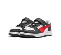 Sneaker PUMA "REBOUND SLAM LO AC PS", Mädchen, Gr. 32, rot (puma schwarz, for all time rot, puma weiß), Synthetik, Schuhe Sneaker (88574231-32) puma schwarz, for all time rot, puma weiß