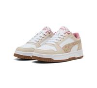 Sneaker PUMA "REBOUND SLAM LO WINTER SAFARI JR", Mädchen, Gr. 38,5, beige (silber fog, birch, puma weiß), Synthetik, Schuhe Sneaker (30227139-38,5) silber fog, birch, puma weiß