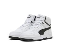 Sneaker PUMA "REBOUND SLAM MID JR", Mädchen, Gr. 35,5, schwarz-weiß (puma weiß, puma schwarz, puma schwarz), Synthetik, Schuhe Sneaker (12797950-35,5) puma weiß, puma schwarz, puma schwarz