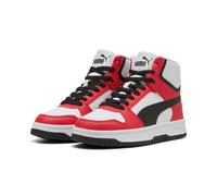 Sneaker PUMA "REBOUND SLAM MID JR", Mädchen, Gr. 38, rot (puma rot, puma schwarz, puma weiß), Synthetik, Schuhe Sneaker (35090715-38) puma rot, puma schwarz, puma weiß