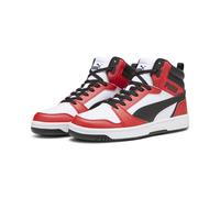 Sneaker PUMA "Rebound Sneakers Erwachsene", Herren, Gr. 42, rot (weiß schwarz for all time rot), Obermaterial: Synthetik, Textil. Futter: Textil. Innensohle: Keine Angabe, Textil. Laufsohle: Gummi, Sc