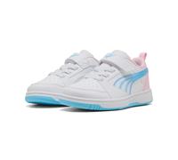PUMA Rebound V6 LO Jelly Heaven AC+ PS Sneaker, White-Vibrant Blue-Pink Shimmer, 35 EU Child, Puma Weiß, leuchtendes Blau, Rosa, schimmernd, 1 UK Child