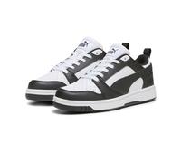 Puma Sneaker Rebound V6 Lo Jr – Unisex/Kinder, Synthetik, Schnürverschluss, Schwarz/Weiß, Gr. 35,5