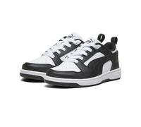 Sneaker PUMA "Rebound V6 Lo Sneakers Kinder", Damen, Gr. 31, schwarz-weiß (weiß schwarz transparent), Obermaterial: Synthetik, Textil; Futter: Textil; Innensohle: Textil; Laufsohle: Gummi, Schuhe Snea