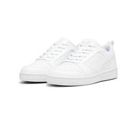 Sneaker PUMA "REBOUND V6 LOW", Damen, Gr. 44, weiß (puma weiß, cool light gray), Synthetik, unifarben, Schuhe Sneaker, niedrig geschnitten, mit Schnürverschluss, aus getrommeltem Leder (17117833-44) p