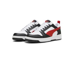 Sneaker PUMA "Rebound V6 Low Sneakers Erwachsene", Damen, Gr. 37, transparent (weiß for all time rot schwarz transparent), Obermaterial: Textil, Synthetik. Futter: Textil. Innensohle: Textil. Laufsohl