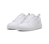 Sneaker PUMA "Rebound V6 Low Sneakers Jugendliche", Kinder, Gr. 35,5, weiß (weiß cool light gray), Obermaterial: Synthetik, Textil. Futter: Textil. Innensohle: Textil, Keine Angabe. Laufsohle: Gummi, 