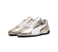 Sneaker PUMA "Replicatch Metallic Whisper Sneakers Damen", Damen, Gr. 36, gold (gold weiß), Obermaterial: Textil, Synthetik. Futter: Textil. Innensohle: Textil. Laufsohle: Gummi, Schuhe Sneaker (75909