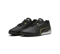 Sneaker PUMA "Scuderia Ferrari Drift Cat 11 Sneakers Erwachsene", Damen, Gr. 43, schwarz speed gelb, Obermaterial: Synthetik, Textil; Futter: Textil; Innensohle: Textil; Laufsohle: Gummi, Schuhe Sneak