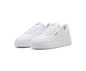 Sneaker PUMA "Shuffle Downtown Low Sneakers Jugendliche", Jungen, Gr. 35,5, weiß (weiß gold), Obermaterial: Synthetik, Textil. Futter: Textil. Innensohle: Textil. Laufsohle: Gummi, Schuhe Sneaker (584