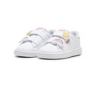 Sneaker PUMA "Smash 3.0 Badges Sneakers Mädchen", Mädchen, Gr. 21, pink (weiß passionfruit pink), Obermaterial: Synthetik, Textil. Futter: Textil. Innensohle: Textil. Laufsohle: Gummi, Schuhe Sneaker 