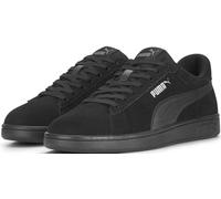 Sneaker PUMA "SMASH 3.0", Damen, Gr. 45, schwarz (puma schwarz, puma schwarz, puma silber), Leder, unifarben, Schuhe Sneaker, klassische Tennissport-Silhouette, gepufferter Schuhkragen (91431765-45) p