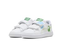 Sneaker PUMA "Smash 3.0 Dino Sneakers Kinder", Mädchen, Gr. 26, weiß grün fruit vibrant blau, Obermaterial: Textil, Synthetik. Futter: Textil. Innensohle: Textil. Laufsohle: Gummi, Schuhe Sneaker (600