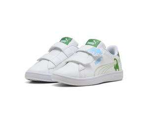 Sneaker PUMA "Smash 3.0 Dino Sneakers Kinder", Mädchen, Gr. 28.5, weiß grün fruit vibrant blau, Obermaterial: Textil, Synthetik. Futter: Textil. Innensohle: Textil. Laufsohle: Gummi, Schuhe Sneaker (1