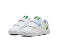 Sneaker PUMA "Smash 3.0 Dino Sneakers Kinder", Mädchen, Gr. 32, weiß grün fruit vibrant blau, Obermaterial: Textil, Synthetik. Futter: Textil. Innensohle: Textil. Laufsohle: Gummi, Schuhe Sneaker (156