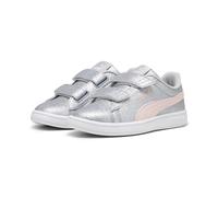 PUMA Smash 3.0 Glitz Glam V PS Sneaker, Glacial Gray-Frosty PINK, 34.5 EU