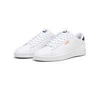 Sneaker PUMA "SMASH 3.0 L", Damen, Gr. 42, blau (puma weiß, puma navy, puma gold), Leder, unifarben, Schuhe Sneaker, mit sportlicher Optik, mit leicht profilierter Gummilaufsohle (83779740-42) puma we