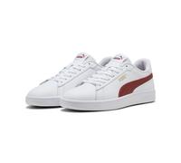 Sneaker PUMA "Smash 3.0 Sneakers Erwachsene", Damen, Gr. 37, weiß bordeaux rot, Obermaterial: Synthetik, Textil, Kuhleder, Leder; Futter: Textil; Innensohle: Textil; Laufsohle: Gummi, Schuhe Sneaker (