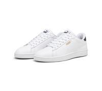 Sneaker PUMA "Smash 3.0 Sneakers Erwachsene", Damen, Gr. 40.5, blau (weiß navy gold blau), Obermaterial: Synthetik, Textil, Kuhleder, Leder. Futter: Textil. Innensohle: Textil. Laufsohle: Gummi, Schuh