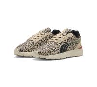 Sneaker PUMA "Softride Cosmic Animal Flair Damen", Damen, Gr. 41, schwarz (toasted almond schwarz beige), Obermaterial: Textil, Kuhleder, Synthetik; Futter: Textil; Innensohle: Textil; Laufsohle: Synt