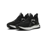 Sneaker PUMA "SOFTRIDE Karma Sneakers Damen", Damen, Gr. 42.5, schwarz, weiß silber metallic, Obermaterial: Textil, Synthetik. Futter: Textil. Innensohle: Textil. Laufsohle: Gummi, Synthetik, Schuhe S
