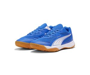 Sneaker PUMA "Solarflash III Hallensportschuhe Erwachsene", Herren, Gr. 43, team royal weiß blau, Obermaterial: Synthetik, Textil. Futter: Textil. Innensohle: Textil. Laufsohle: Gummi, Schuhe Sneaker 