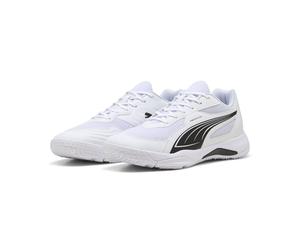 Sneaker PUMA "Solarflash III Hallensportschuhe Erwachsene", Herren, Gr. 47, weiß schwarz, Obermaterial: Synthetik, Textil. Futter: Textil. Innensohle: Textil. Laufsohle: Gummi, Schuhe Sneaker (5931994