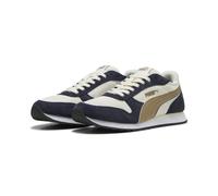 Sneaker PUMA "ST Miler Sneakers Erwachsene", Damen, Gr. 37,5, vapor gray soft taupe new navy braun blau, Obermaterial: Synthetik, Kuhleder, Textil. Futter: Textil. Innensohle: Textil. Laufsohle: Gummi