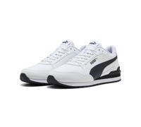 Sneaker PUMA "ST RUNNER V4 L", Damen, Gr. 42, puma weiß, new navy, Leder, Schuhe Sneaker, mit weichem Lederobermaterial, mit SOFTFOAM+ Einlegesohle (49450835-42) puma weiß, new navy