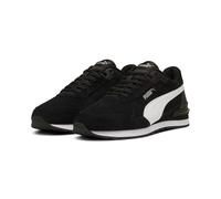 Sneaker PUMA "ST RUNNER V4 SD", Damen, Gr. 42,5, schwarz-weiß (puma schwarz, puma weiß, puma silber), Leder, Schuhe Sneaker, mit Retro-Style, aus Leder, mit SOFTFOAM+ Einlegesohle (25871426-42,5) puma
