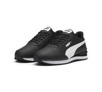 Sneaker PUMA "ST Runner v4 Sneakers Erwachsene", Damen, Gr. 38, schwarz-weiß (schwarz, weiß), Obermaterial: Kuhleder, Synthetik, Leder. Futter: Textil. Innensohle: Textil. Laufsohle: Gummi, Schuhe Sne
