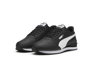 Sneaker PUMA "ST Runner v4 Sneakers Erwachsene", Damen, Gr. 39, schwarz-weiß (schwarz, weiß), Obermaterial: Kuhleder, Synthetik, Leder. Futter: Textil. Innensohle: Textil. Laufsohle: Gummi, Schuhe Sne