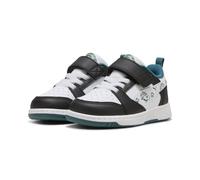 Sneaker PUMA "Super PUMA Rebound V6 Low Sneakers Kinder", Mädchen, Gr. 27, schwarz, weiß emerald ice archive grün, Obermaterial: Synthetik, Textil. Futter: Textil. Laufsohle: Gummi, Schuhe Sneaker (87