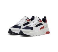 Sneaker PUMA "Trinity 2 LT Sneakers Jugendliche", Damen, Gr. 38, navy weiß feather gray rot fire blau, Obermaterial: Synthetik, Textil; Futter: Textil; Innensohle: Textil; Laufsohle: Synthetik, Gummi,