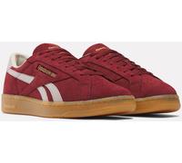 Sneaker REEBOK CLASSIC "CLUB C GROUNDS UK", Damen, Gr. 45,5, rot (richmarooon, moonstone, rbkbrass), Leder, Synthetik, Schuhe Sneaker (95740204-45,5) richmarooon, moonstone, rbkbrass