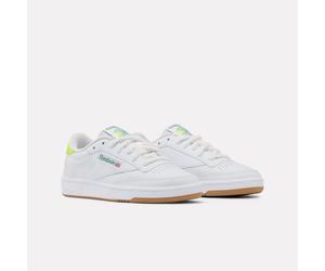 Sneaker REEBOK CLASSIC "CLUB C", Mädchen, Gr. 37, weiß (ftwr weiß, digital lime, field grün), Leder, Synthetik, Schuhe Sneaker (31359908-37) ftwr weiß, digital lime, field grün
