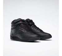 Sneaker REEBOK CLASSIC "Freestyle Hi", Damen, Gr. 40,5, schwarz (int, schwarz), Leder, Schuhe Sneaker (681608-40,5) int, schwarz