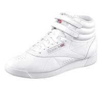 Sneaker REEBOK CLASSIC "Freestyle Hi", Damen, Gr. 42, weiß (int, weiß, silber), Leder, Schuhe Sneaker (631283-42) int, weiß, silber