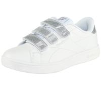 Sneaker REEBOK CLASSIC "REEBOK COURT CLEAN HOOK & LOOP STRAPS", Kinder, Gr. 33, weiß, weiß, silber, Synthetik, Schuhe (99187710-33) weiß, weiß, silber