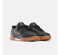 Sneaker REEBOK CLASSIC "WORKOUT PLUS", Herren, Gr. 44,5, schwarz (schwarz, gold, gum), Leder, Schuhe Sneaker (28129859-44,5) schwarz, gold, gum