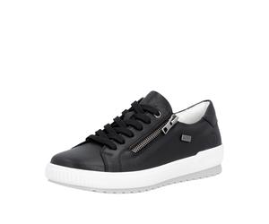 Sneaker REMONTE, Damen, Gr. 38, schwarz, Leder, unifarben, Basic, Schuhe Sneaker, Freizeitschuh, Halbschuh mit seitlichem Reißverschluss und TEX-Membran (22375416-38) schwarz