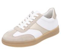 Sneaker REMONTE, Damen, Gr. 40, gold (weiß, goldfarben), Leder, Veloursleder, Schuhe Sneaker, Freizeitschuh, Halbschuh, Schnürschuh mit gepolstertem Schaftrand (62988766-40) weiß, goldfarben