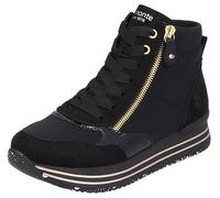 Remonte Damen Low-Top Sneaker D1370, Frauen Halbschuhe,lose Einlage,Sportschuhe,Freizeitschuhe,Laufschuhe,schnürschuhe,schnürer,schwarz (01),42 EU