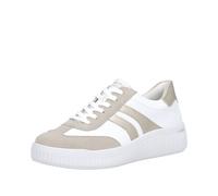Sneaker REMONTE, Herren, Gr. 41, weiß, goldfarben, Leder, Lederimitat, Veloursleder, Schuhe Sneaker, Schnürschuh, Halbschuh, Freizeitschuh mit Lite´ n Soft-Ausstattung (64133268-41) weiß, goldfarben