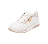 Keilsneaker REMONTE, Damen, Gr. 38, bunt (sanftes weiß, natur), Leder, kontrastfarbene Details, Schuhe Sneaker, Freizeitschuh, Halbschuh, Schnürschuh in schmaler Form (22730642-38) sanftes weiß, natur
