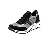 Sneaker REMONTE "Remonte Sneaker Lederimitat", Damen, Gr. 42, schwarz (schwarz, silber), Lederimitat, Schuhe Sneaker (39419914-42) schwarz, silber