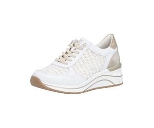 Sneaker REMONTE "Remonte Sneaker Synthetik/Textil", Damen, Gr. 41, weiß, gold, Synthetik, Textil, Schuhe Sneaker (29904568-41) weiß, gold